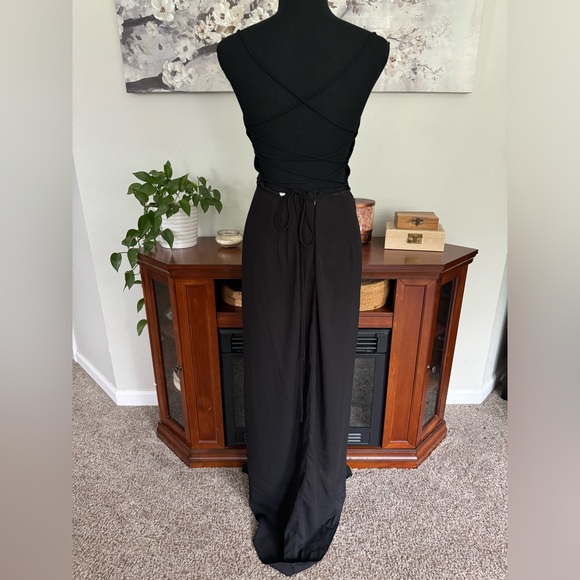 Lucy In The Sky Chiffon Luxe Maxi Dress Black - Size Small - Picture 2 of 12